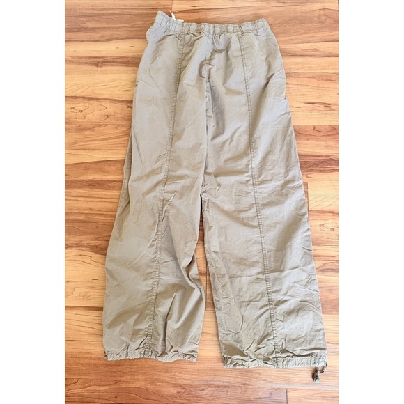 Zara Elastic Waist Cargo Pants Drawstring  Casual Khaki Womens size S - Picture 3 of 5